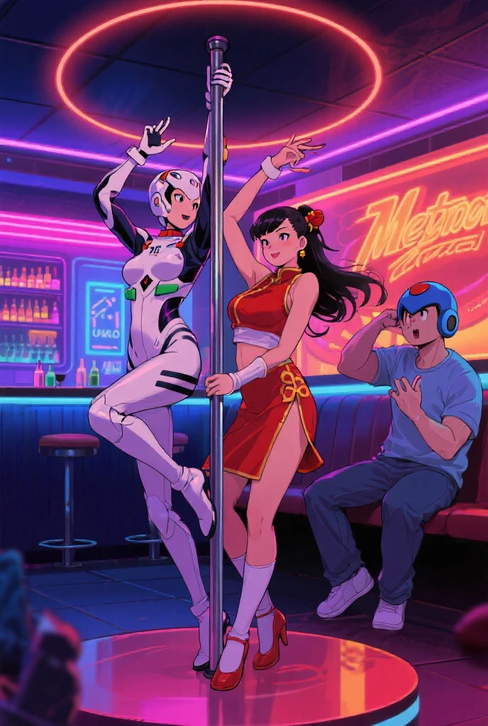 1970s nightclub, beautiful multiracial women wearing "Playboy Bunny" outfits while drinking and dancing, liquor, strobe lights, neon lights, disco ball, cinematic action, masterpiece, super detail, textured skin, atmospheric perspective,