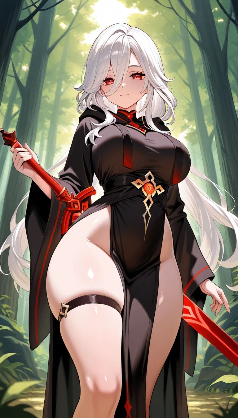 A Japanese style animesque wondrous strange Whimsical surreal fanciful Sci-Fi Fantasy Girl Slowly Descending Holding on to Huge Autumn Leaves Large breasts large ass, sweet innocent sexy beautiful face