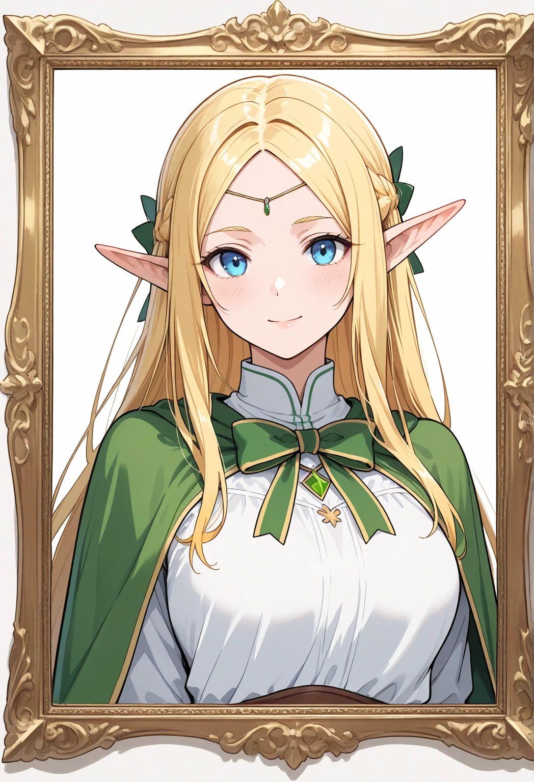 the elf,Picture highlights,Plain white background,blond hair,Armed with a bow and arrow