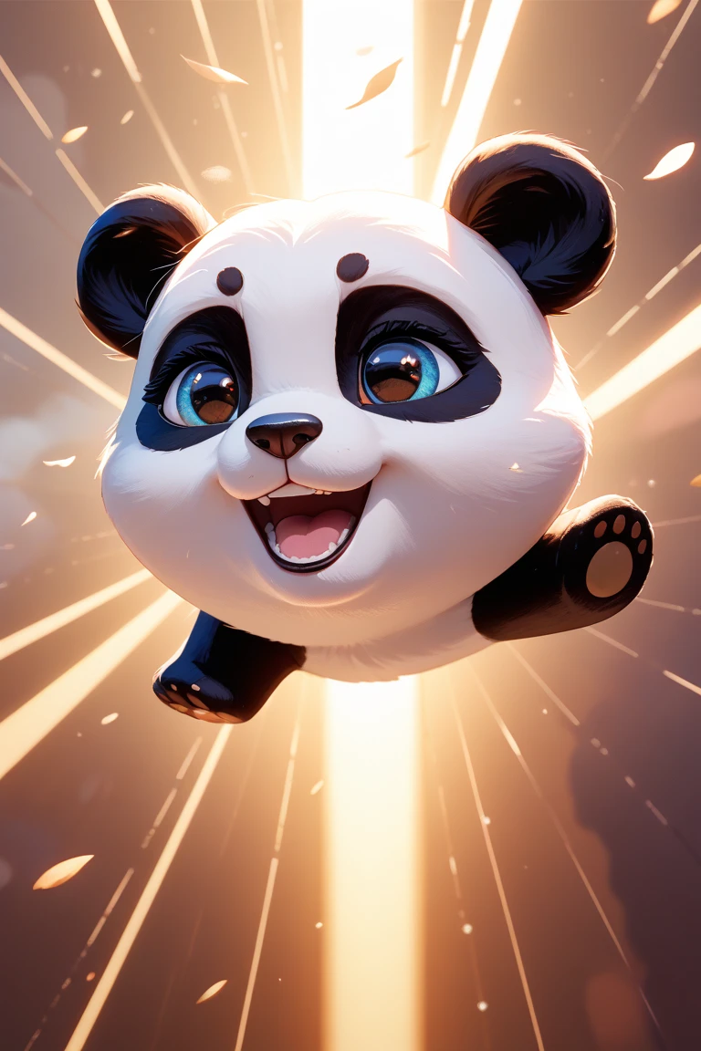 masterpiece, PremiumQuality, Movie Stills, a girl, floats in the air, ​​clouds女孩, ​​clouds, (close-up: 1.1), bright, happy, stas, soft lighting, (bauhause, shape, ligne, Abstract: 1.1), Panda Ears