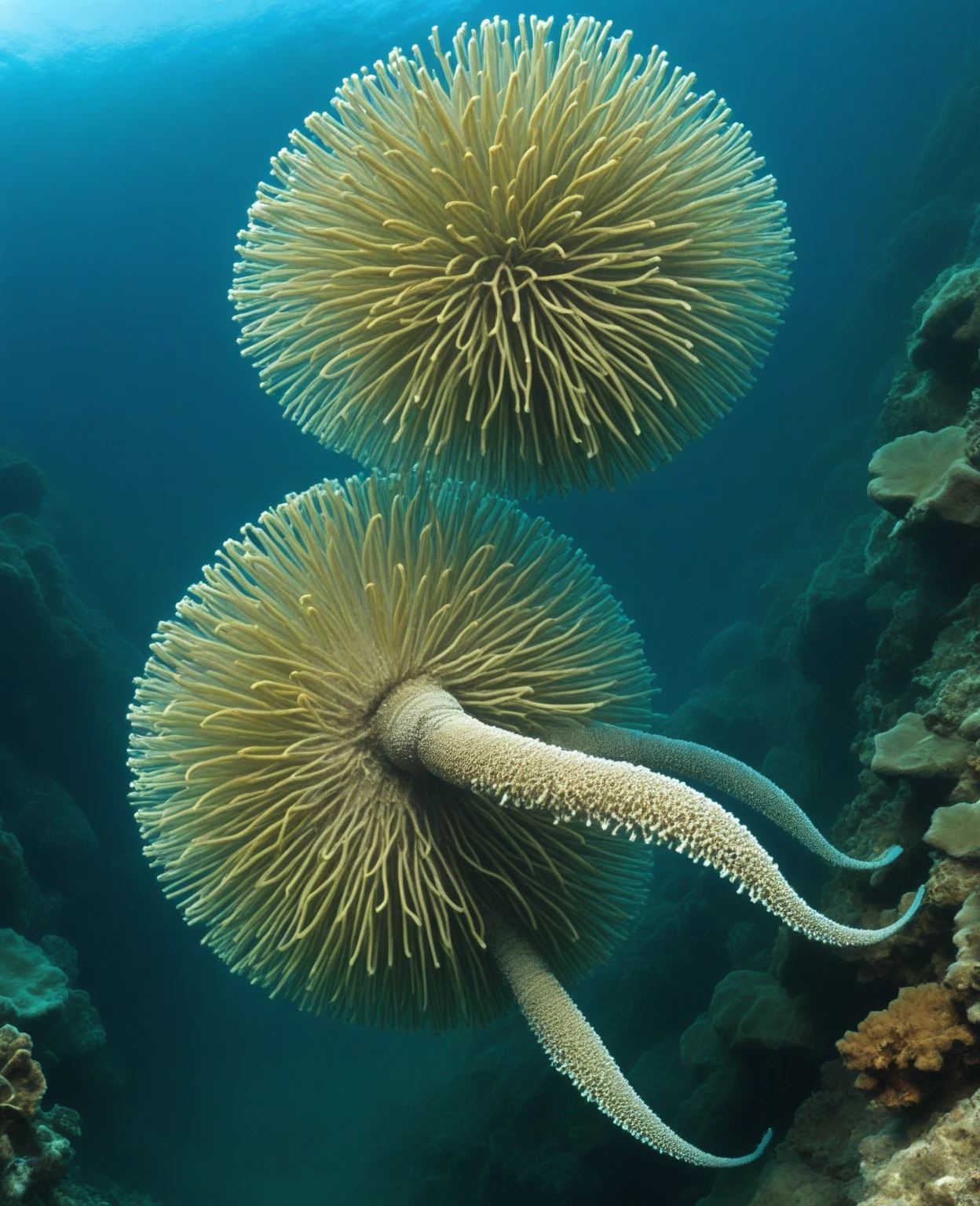 Mutated marine organisms contaminated by nuclear waste