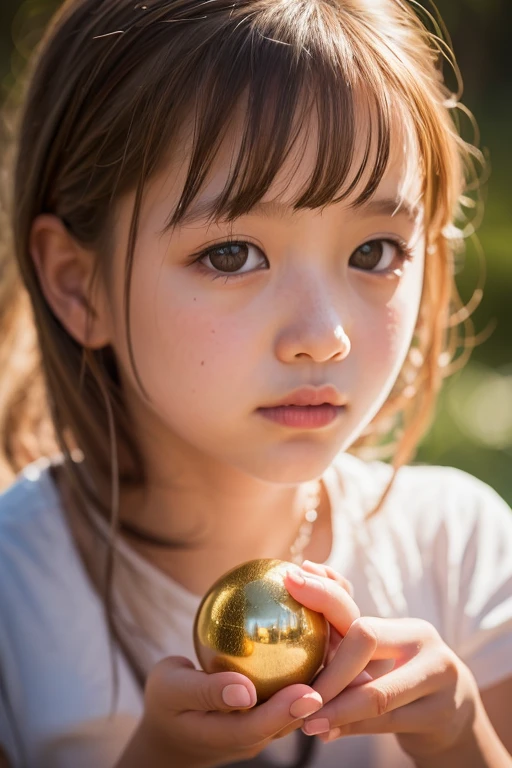illuminate, illuminate, A charming close-up portrait , showing a beautiful bird ,A quiet morning , A soft golden light shines , A soft bokeh ball gently surrounds its petite body