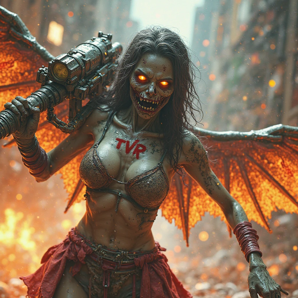fantasy art 8k,masterpiece
pmmkr2024,best quality, trending on artstation, claws,looking in the camera,calm,quiet,Best quality,little evil ??? girl controls all the zombies,red bright eyes zombies,apocalypse zombie,running zombies