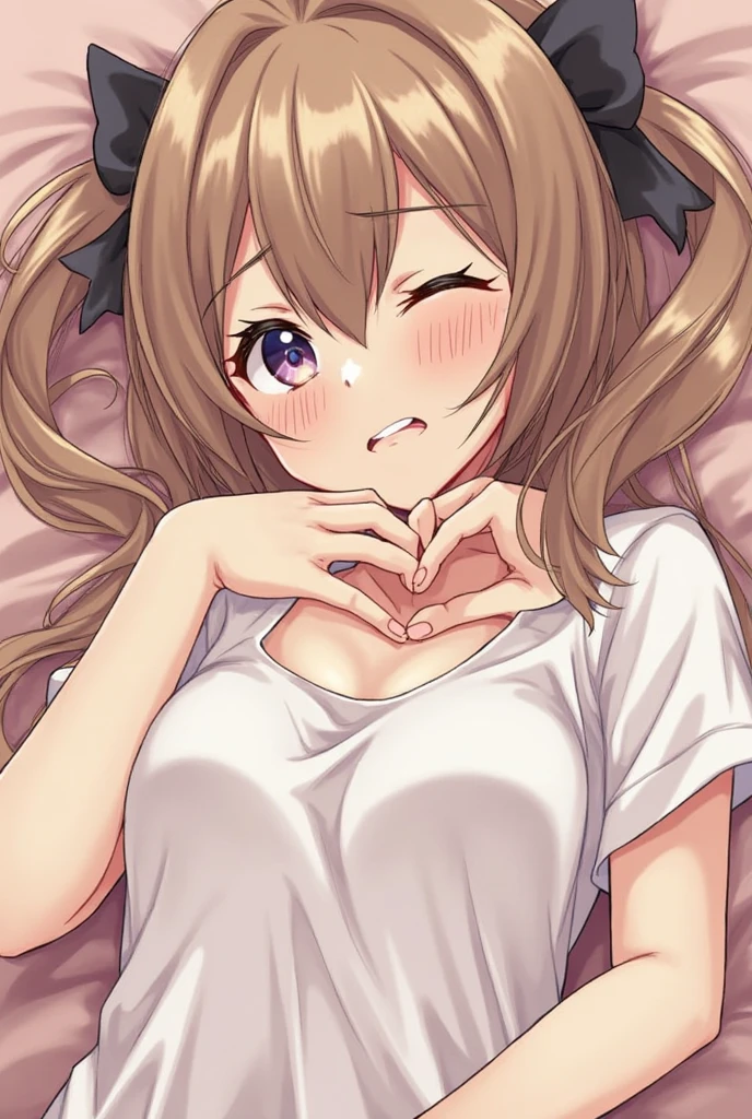 Very detailed、(8k, RAW Photos, highest quality, masterpiece:1.2), (Very detailed 8k wallpaper),shape、Professional Lighting,Sharp focus, Written boundary depth、
Browsing Caution、Clear Eyes、Perfect Anatomy、With a girl、、、、15 years old、Chibi T-shirt、Micro Mini Skirt、、(blush:1.5),,Open Mouth、imminent kiss,Her plump thighs are in full view、、From above、(White panties:1.3)、Lying down