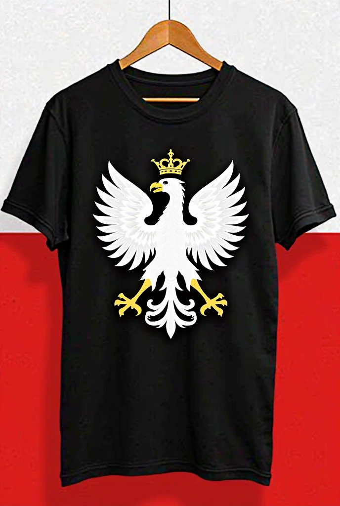 Make me a 1 boy black shirt with the flag of Russia and its colors with shield on the chest
