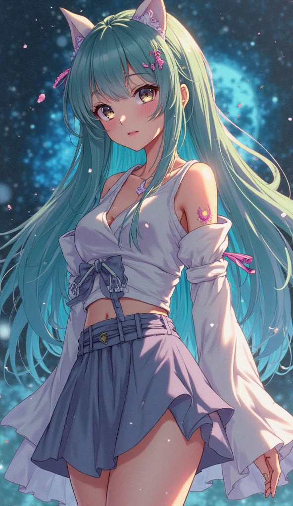 (highest quality)), ((masterpiece)), (Familiar), Perfect Face,Shiny skin,Beautiful breasts,Kyoto Animation style drawing,Shiny skin、hoodie、Sunburned skin、Sweat、Off the shoulder、Double teeth
、Hatsune Miku、Pink Hair、Young、Big Breasts、Embrace、hot spring、dark skin、close、near、Having popsicles、night、From below