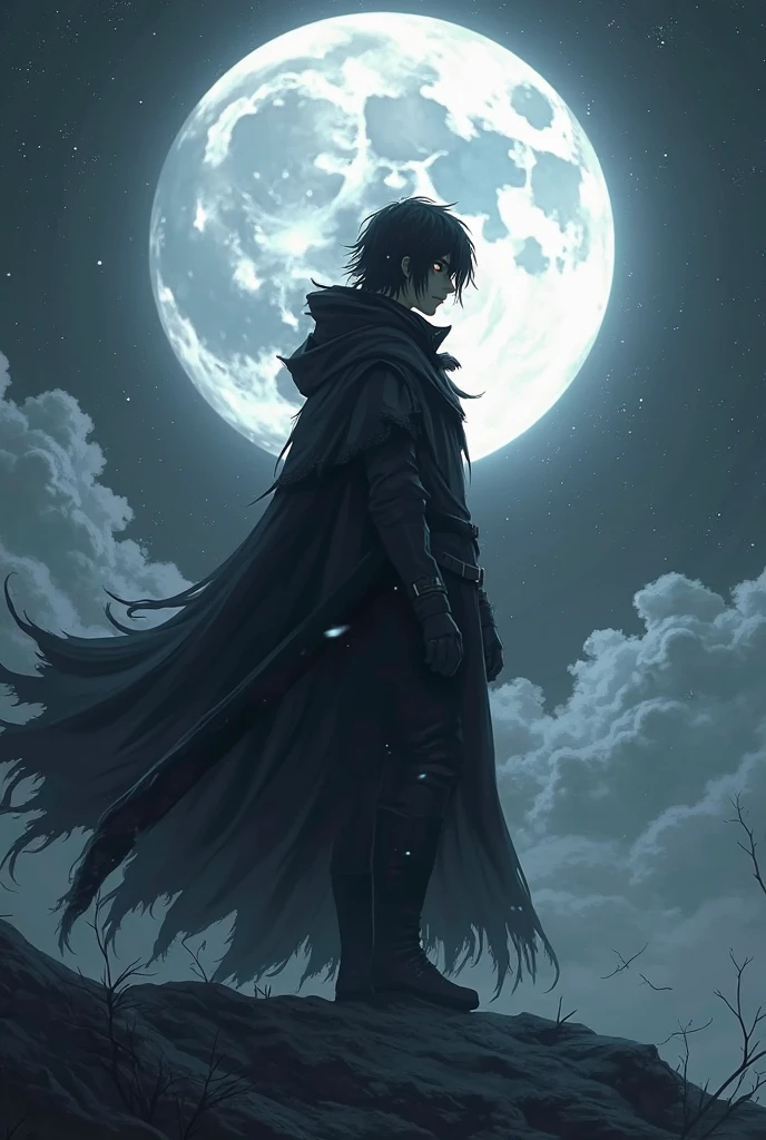 1boy, handsome, no humans, (kage:1.2), protagonist, robed boy, fighting stance, spread arms, (explosion, night time, moon, darkness) BREAK (hand drawn style), e_quality, atmospheric perspective, depth of field, moonlight, aesthetic digital art, illustration
<lora:EminenceInShadow:0.4>