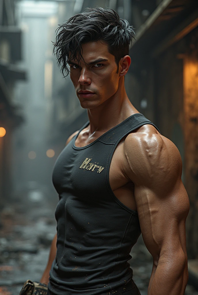 muscular male pornstar, handsome face, beautiful eyes, chiseled jawline, ripped abs, tight underwear, sensual pose, cinematic lighting, high contrast, vivid colors, photorealistic, (best quality,4k,8k,highres,masterpiece:1.2),ultra-detailed,(realistic,photorealistic,photo-realistic:1.37)