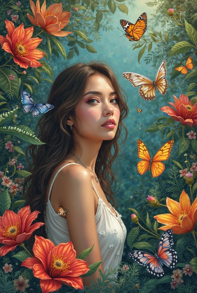 butterfly bonita, Chiaroscuro, projected inset, Ni Chuanjing illustration style
