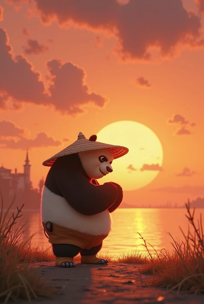 Kunfu panda with gasoline in his hand