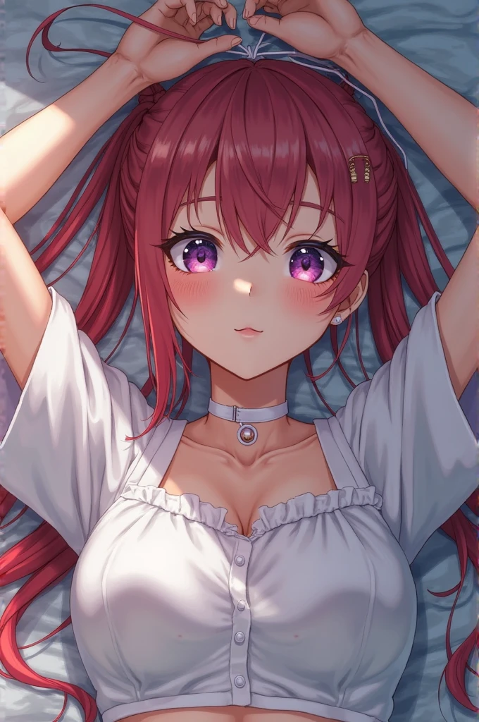 ((Best Quality)), ((Masterpiece)), (Details: 1.4),Anatomical, award-winning concept art, beautiful, fine details, warm soft color grading, depth of field, highly detailed CG Unity 8k wallpaper, amazing, best illustration, lens 135mm, glossy, light reflection, clear, very elaborate, RAW, photography, portrait, official art, beautiful and aesthetic, 1 girl, solo, child actor, full body, red hair, big red eyes, short hair, exposed, bandage, exposure, cleavage, shoulder out, kimono, (on all fours: 1.2), blush, opening, cherry, grass, realism, vibrant, moment when the lover was in a miracle, fantastic visual depiction, professional effects, beautiful girl, petite girl, loli big, beautiful nails, beautiful fingers