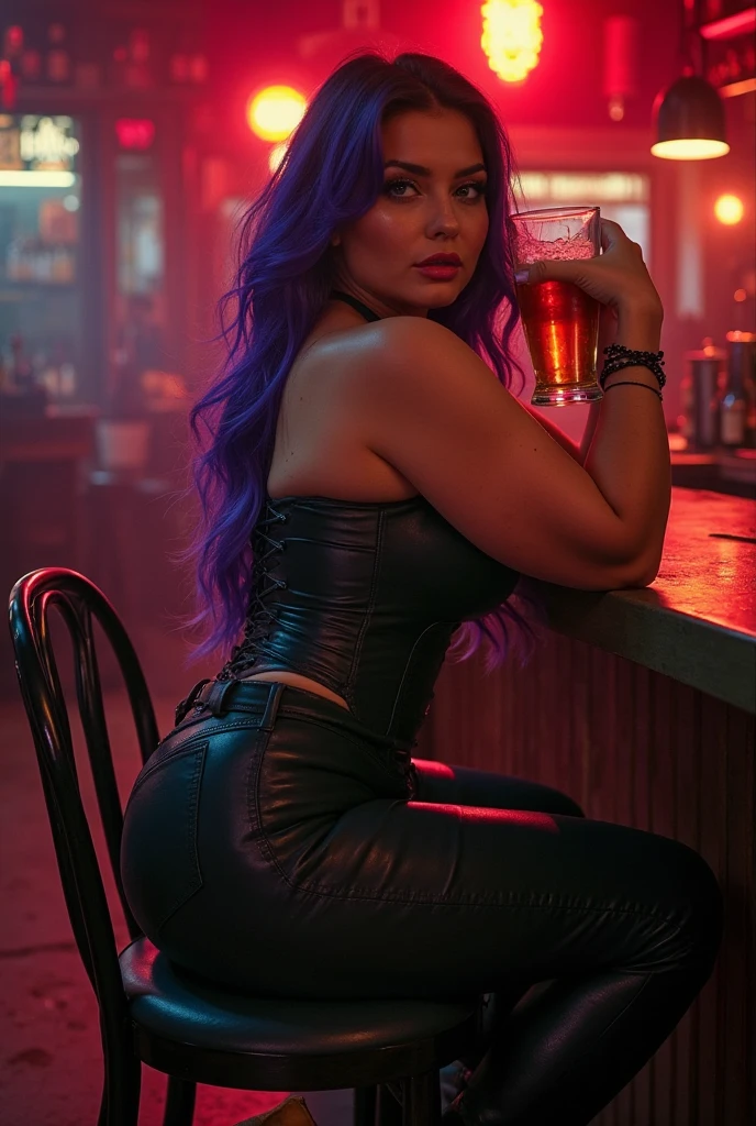 Thanos in black suit and a glass of wine