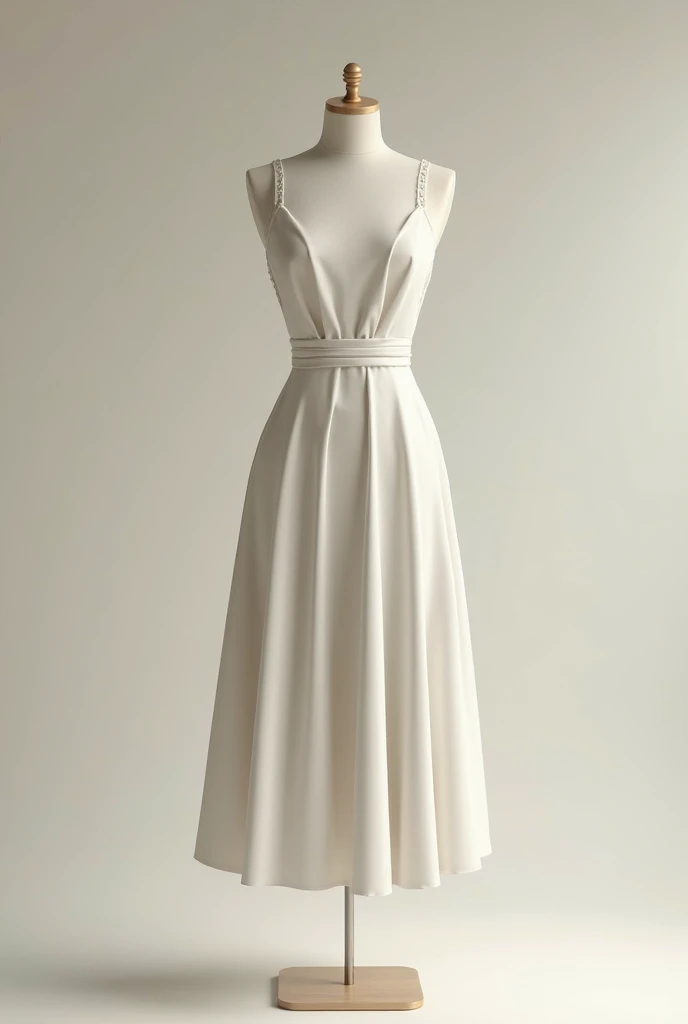 A korean female her face front she is stand straight in nice dress with white background