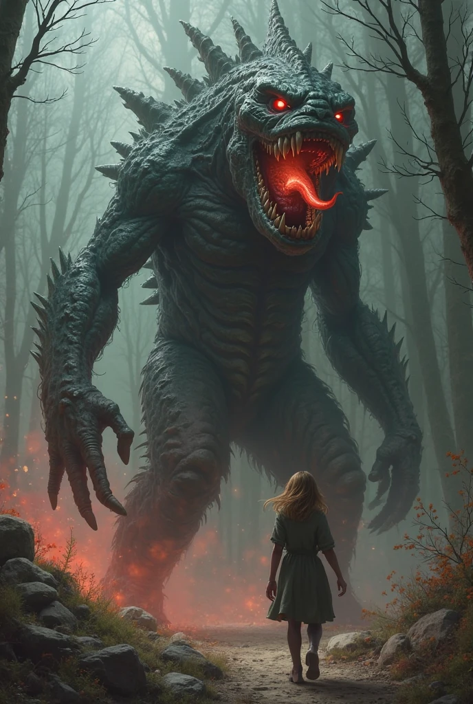 passed out young woman in the claws of a creepy monster, ((detailed facial features)), very detailed face , wide-angle, (full body),  digital art, high contrast dynamic lighting, horror fantasy,  intricate detail, sharp focus, masterpiece, anatomical details, full body shot, 8k , ultra wide angle