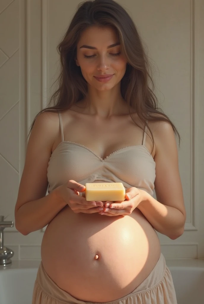 Sexy femenie woman baking bikini pregnant