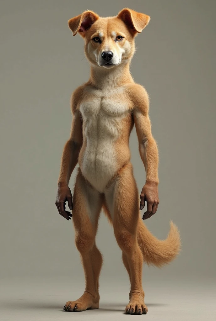 The hairy man is a werewolf robot, teenager, 15 years old, completely robot, Without clothes, Perfect skinny body of a teenage boy, No pants, Completely naked