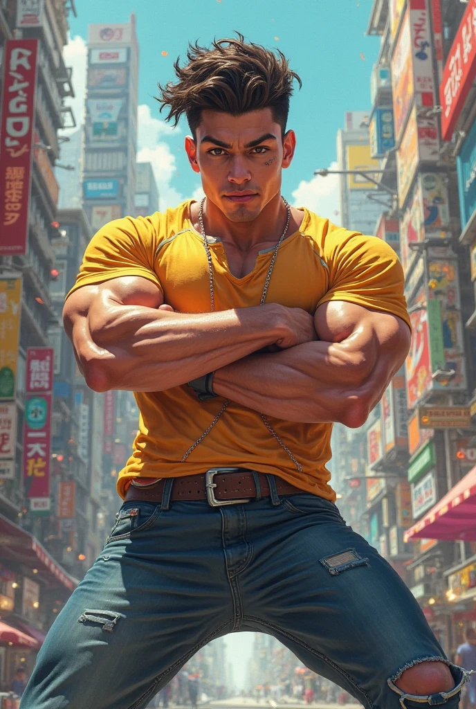 Male athletic 15-year-old Arab boy, esta sin ropa, desnudo, toples blancos, brown skin reddish cinnamon, cabello liso y de color negro, camina perdido  y asustado por las calles de new york, el joven tiene puestas joyas  tribales del antiguo egipto tgipica del antiguo egipto