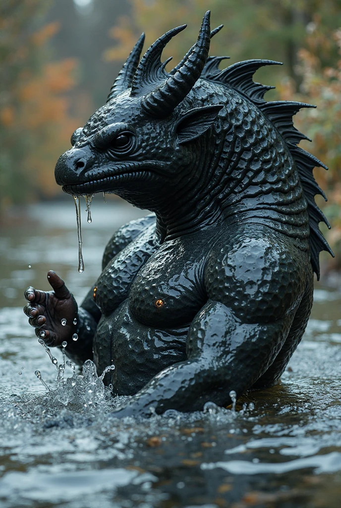 ((((duo, dog, realistic, photorealistic, photo, photography, 8k uhd, ultra-detailed, feral dragon with huge penis, dragon POV, grabbing legs, forest, cloaca, tapering penis, crouching)))), hyper realistic, ultra detailed image, feral, thick thighs, realistic, detailed background, (((((cloaca, excessive urine, stomach bulge, urine in mouth, vomiting urine, hands on stomach)))))
