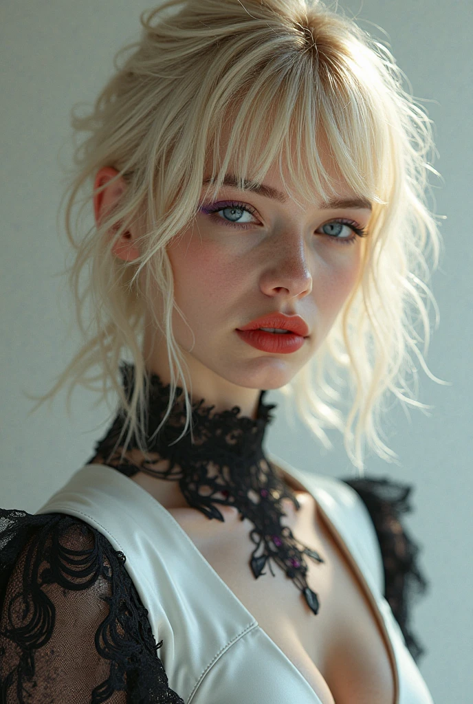 The first image with sexy clothes and white hair