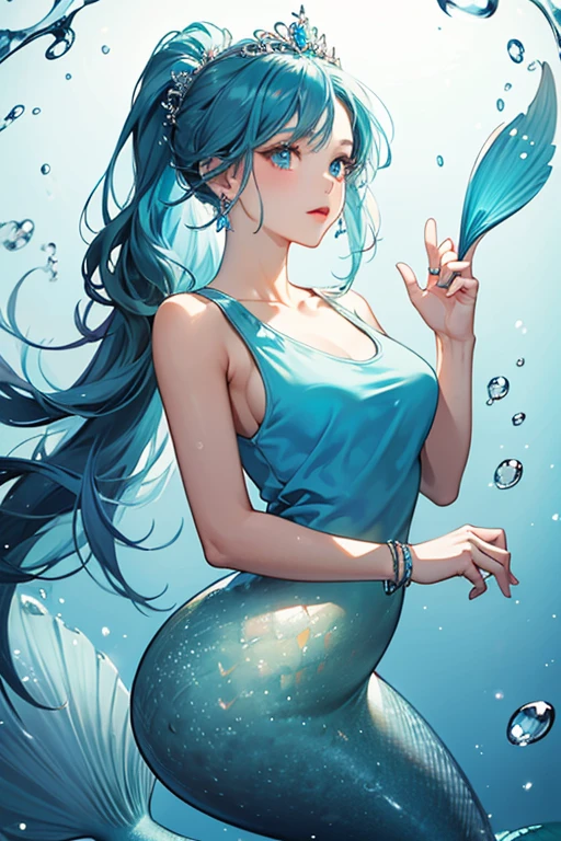 Create an awe-inspiring oil painting that captures the enchanting beauty of a Japanese mermaid gracefully gliding through the depths of the ocean. Using bold and expressive brushstrokes, convey the fluidity and movement of the water as it swirls around the mermaid's ethereal form.
Imagine a scene where the mermaid emerges from the depths, her long, flowing hair cascading like seaweed around her luminous figure. Her eyes shimmer with wisdom and mystery as she gazes into the distance, beckoning viewers into the enchanting world beneath the waves.
With masterful strokes of the brush, depict the intricate details of the mermaid's scales, shimmering with iridescent hues of blue and green. Let the play of light and shadow dance across the canvas, evoking the ever-changing currents of the ocean depths.
In the background, paint a panorama of coral reefs, swaying sea plants, and exotic marine life, creating a vibrant tapestry of color and movement that surrounds the mermaid in her watery domain.
As viewers gaze upon the painting, they are transported into a world of magic and wonder, where the boundary between reality and myth fades away. "Song of the Deep" is not merely a painting—it is a mesmerizing symphony of color, texture, and emotion that celebrates the timeless allure of the sea and the mysterious beauty of the Japanese mermaid.