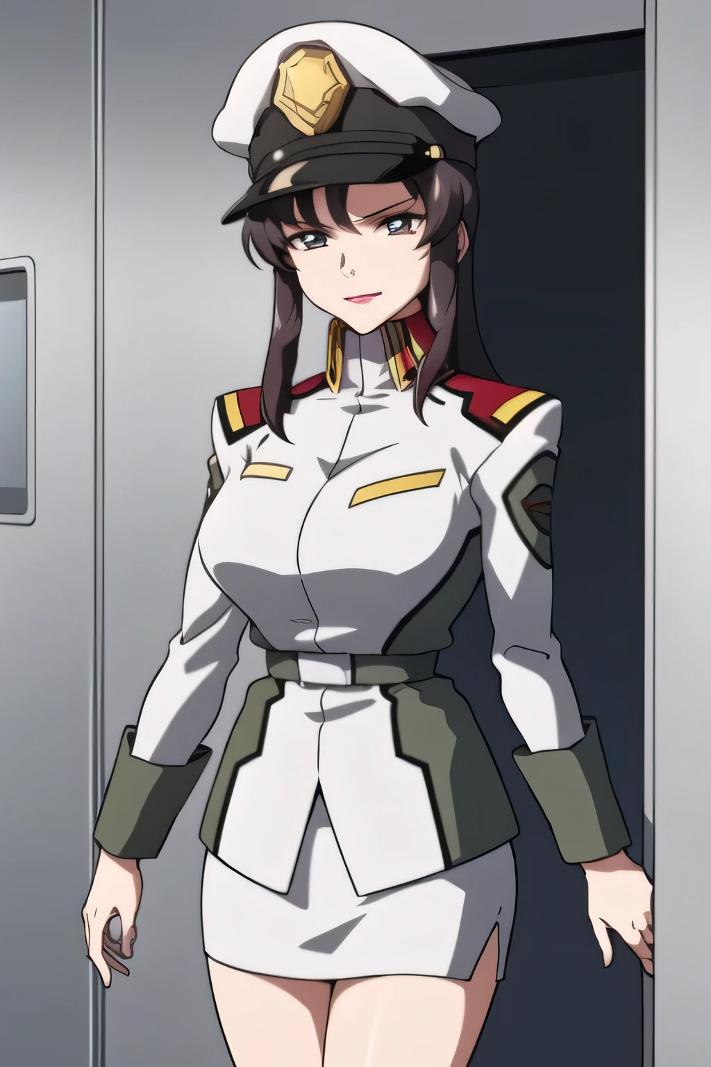 一people々々々stand,smile,I'm drawing the expression of。It depicts her expression more delicately,She's wearing a military cap, With legs ,It completely interferes with escape, black leather micro mini skirt , wearing miniskirt police uniform ,その仕事は1people々々々々々々々々々々々々々々That's enough,40歳大people々々々々々々々々々々々々々々々 sexy woman, police uniform, It It depicts her expression more delicately,足を広げて Dark Blue Pantiesを見る,(draw a more delicate expression),( police uniform),( black leather miniskirt、it rubbed against her chest )( Dark Blue Panties ),that job is great, I need it for work、 No need to cut his face,but、I was surprised, Don't prepare your face for work that will get in the way of your escape ,Yellow Shirts, He's wearing a miniskirt, , I'm a woman close to 40 years old、I'm drawing , , Big Breasts, Thin Waist , , ,I'm a woman close to 40 years old、I'm drawing , people々々々々々々々々々々々々々々々々 It's an accurate depiction of hands and feet