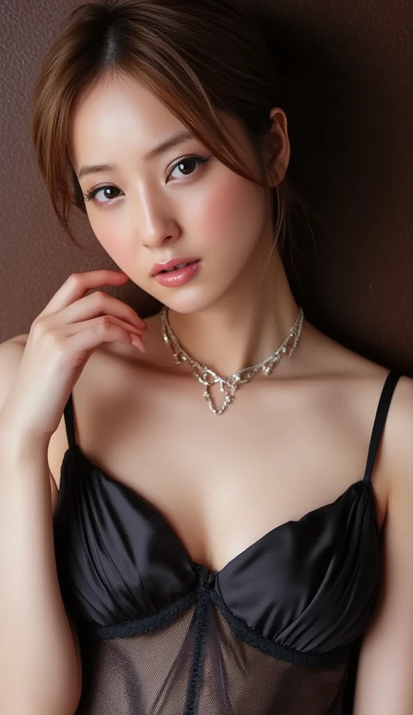 Grey lace thong bra,(See-through)、Small breasts, (((とてもエレガントでbeautiful, Perfect detail, Very detailed))), whole body, The most detailed girl, Written boundary depth, 美しくdetailedなwhole body, Thin legs, 1 girl, 30 years old, Very short hair, Spiked Hair, Gray and silver hair, beautiful detailed hair, Perfect Face, Expressionless, beautiful, detailed, Deep Eyes, Open your mouth a little, Delicate arms and hands, Pale skin, Earrings, beautiful and gorgeous necklace, Colorful background, HD background, Blurred Background, とても繊細でbeautiful, masterpiece, (((Highest quality, とてもbeautiful8K CG壁紙))), (((Trendy hairstyles))), (Inside the room,Stylish interior,window),(((Place your right hand on your mouth 1.5)))