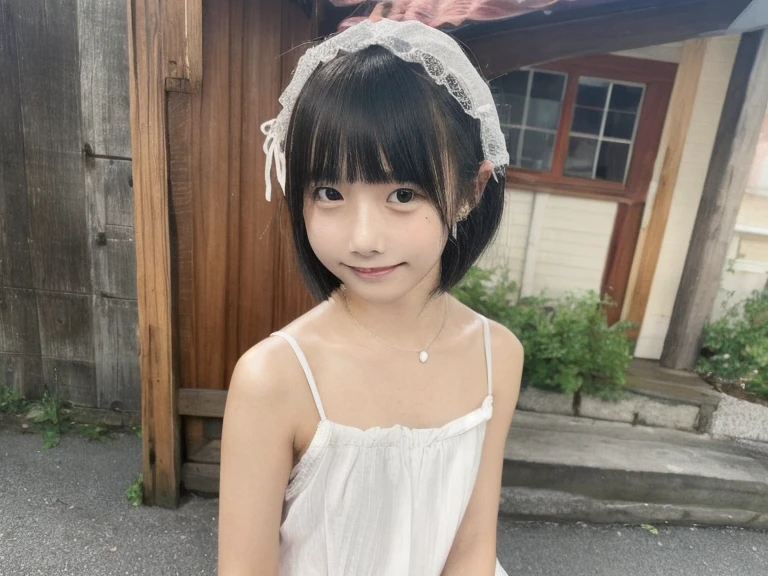there is a woman in a white dress posing for a picture, loli in dress, young cute wan asian face, girl cute-fine-face, Young adorable Korean face, soft portrait shot 8 k, the face of a beautiful Japanese girl, light milky white porcelain skin, Wearing a cute white dress, young and cute girl, milky skin, cute young woman