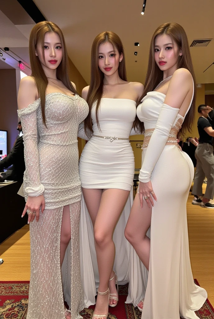 ((realistic)),(realistic shadow),((realistic skin texture)),(asian Chinese beautiful face),((Chinese sexy face)),((Chinese very sexy model)),((masterpiece)), (detailed), perfect face,(big boob),(very exotic sling high Cut dress),((big booty)),((very sexy pose)),((very sexy outfit)),(very exotic outfit),((full body)),exotic pose,(thin),((very sexy long legs)),((beautiful legs)),(slim),skinny,((very sexy shiny high heels)),((seduce)),aespa karina winter,((long hair many color)),((very hot young )),((shiny color full tight sexy long dress)),(tiny g-string),(many color long hair),((nipple slip)),((boob flash)),((tits slip)),(teasing pose),(horny smile),(lace tights),(sexy bracelets),((luxury necklace)),((very sexy emotional face)),((boob slip)),((show tits)),((full stand models)),((sexy tight sling long dress)),((exotic sling dress)),((exotic miss grand thailand 2022)),((very long long hair))(looking at viewer),(sexy belly),(pink hair),(orang hair),(luxury handbags)
