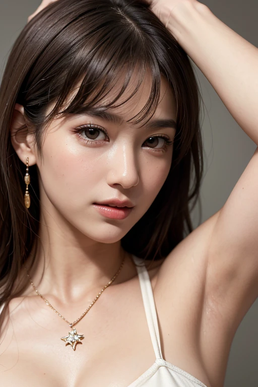 ((I want to kiss you?, I want to fuck you?, cheat with me?:1.2)),
((Get excited by my body?, Your dick is getting hard, You were thinking about something naughty:1.3)),
((Kiss my neck, Touch my nipples:1.2)),
((Come closer to me, Touch my breasts, I like you:1.3)),
((Sexy atmosphere, hold out your lips, Disheveled Hair, A sigh escapes, It feels good and I'm going to)),
((Luxury Resort Hotel, Lying on the bed and making love, Caress the breasts, Caressing the crotch, Take off your clothes, Showing panties, Spread your legs a little, Droplets on chest, White wall, Morning light, Bright room:1.5)),
((28 years old, Haruna Kawaguchi, Elegant beautiful female announcer:1.5)),
((Earrings that match your outfit, Silver Necklace:1.2)),
((Pink nipples, Small areola, Manicured pubic hair)),
((Squint your eyes)),
((purse your lips:1.2)),
((Blushing:1.2)),
((Small breasts,Flat Chest:1.2)),
Round shoulders, Soft belly, Slim waist, Beautiful feminine hands,
Ultra-detailed lips, Fuller lips, Glossy pink lips, Flushed Cheeks, White teeth,
Beautiful actress's languid make-up, Pink lipstick, Smoky eyeshadow, Eye foundation,
Dark Brown Hair, Delicate and soft hair, Hair blowing in the wind,
(Elegantly putting your hair up, short hair, ponytail:1.2),