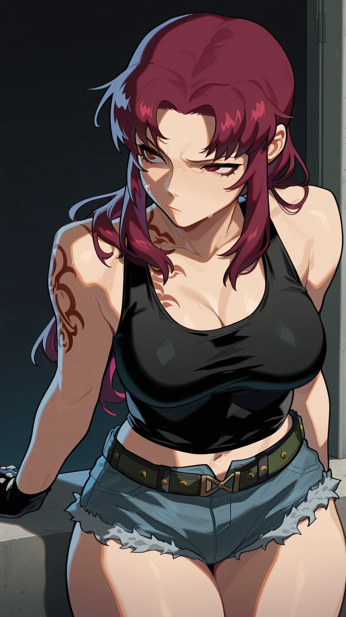 masterpiece, best quality, amazing quality, newest, very aesthetic, 1girl,masterpiece, best quality, amazing quality, newest, very aesthetic, 1girl, revy \(black lagoon\)