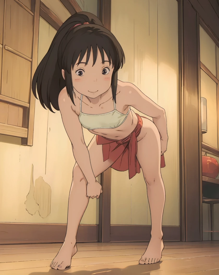 Chihiro Ogino, poneyTail, 1girl,masterpiece, expensive quality, very_expensive_solve, big_file size, full color,(completely nude:1.6),pussy,niplles,