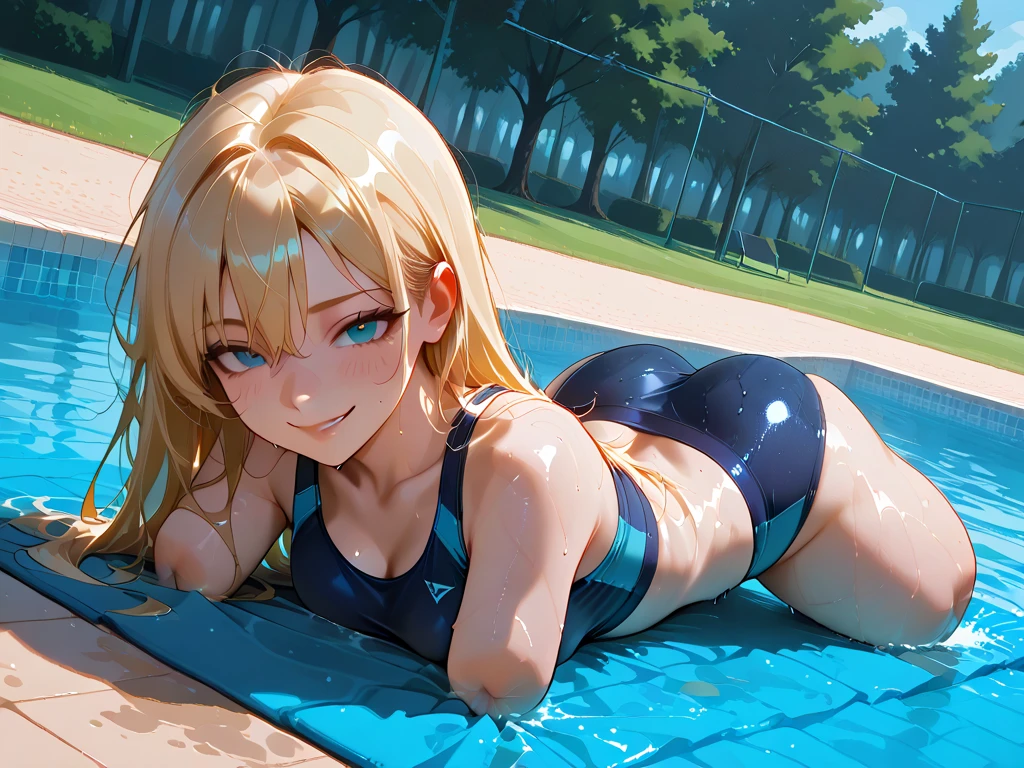 Child body shape、Ahegao、Tongue、Painful expression、After being creampied 、、Blonde、NSFW:1.2、The crotch is overflowing with water、Wet competition swimwear、Slim and beautiful legs、Beautiful legs、6 years old、Shift the crotch fabric to the side to expose the pubic area、Small Tits、Small Tits、Nipple Pochi、Feet that don't wear anything、Competitive swimsuit, see-through breasts、、Crotch wedges、Bite、sexual excitement、Shiny skin、Wetty、Do not wear anything other than competition swimwear、Height 110 cm、Colorful competition swimwear、Lie down、Open your crotch、Bite、without bulge