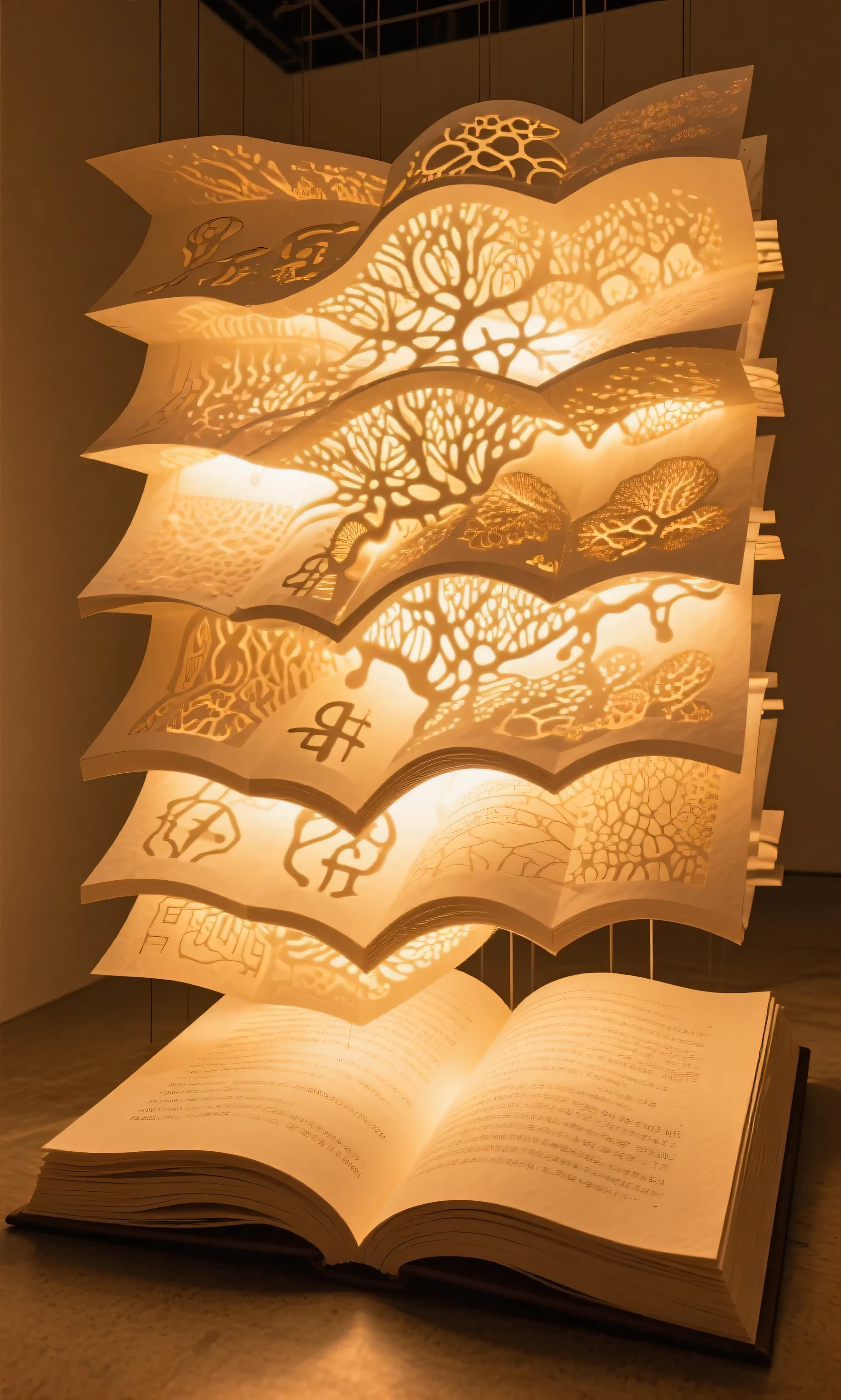 Bibliomorphic Topology, Liquid Knowledge, Optical Whisper, Subsurface Illumination, Memory Mycelium, Silent Glyph,  Tactile Paper, by James Jean + 东山魁夷 + Olafur Eliasson  