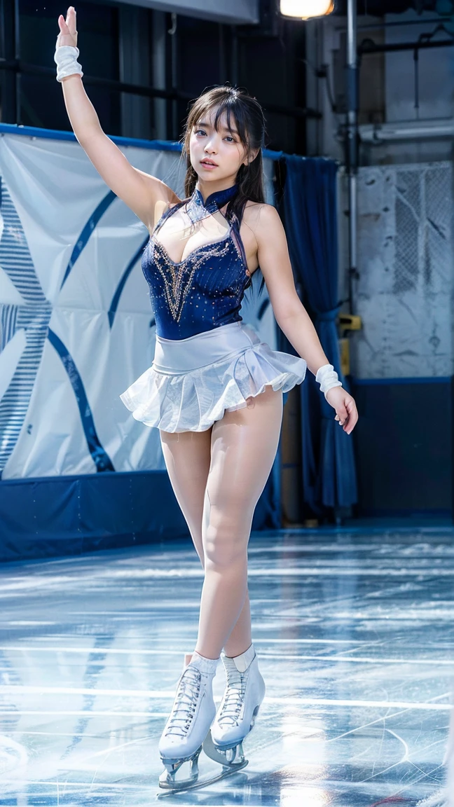 a cute woman in a sexy princess leia cosplay, white, airy, sheer, legs over exposed, posing with other sexy cosplay in a wet costume contest on a stage, shower of water, mainly anime, flirty poses, crowded comic con audience, best quality, 4k, 8k, highres, masterpiece, ultra-detailed, realistic, photorealistic, photo-realistic, HDR, UHD, studio lighting, ultra-fine painting, sharp focus, physically-based rendering, extreme detail description, professional, vivid colors, bokeh, portraits, photography, concept artists