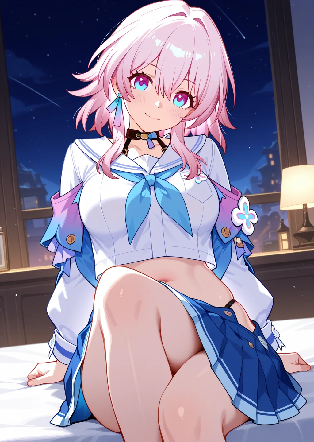 A loli,is wearing dress,lifting up skirt,The reveal panties