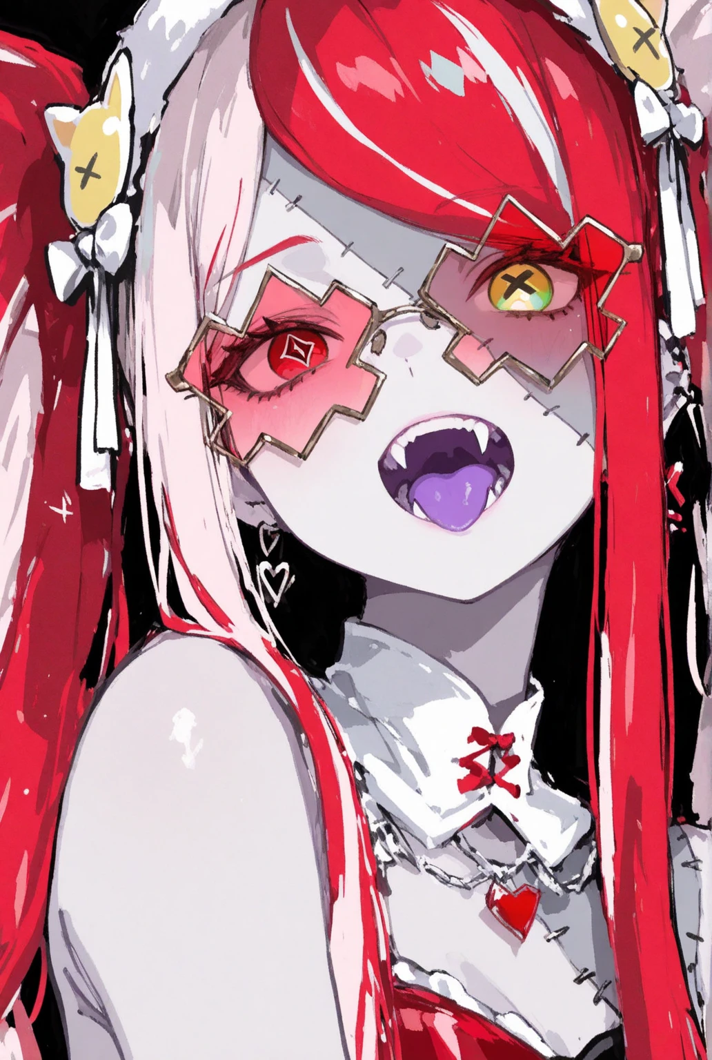 White hair, wolf ears