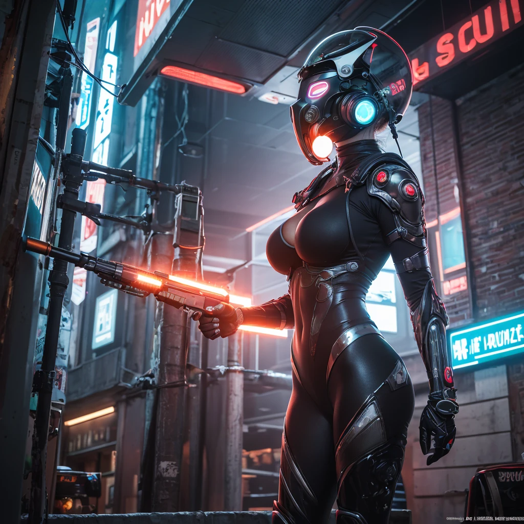 NSFW，1 Cyberpunk Girl, Cowboy Shot, (NSFW), Futuristic, mechanical aesthetics, complex machinery, Futuristic urban high-tech lighting scene on background, Virtual Engine 5, Cinematic lighting