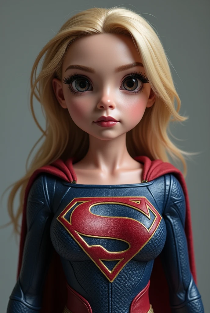 Blond girl as supergirl