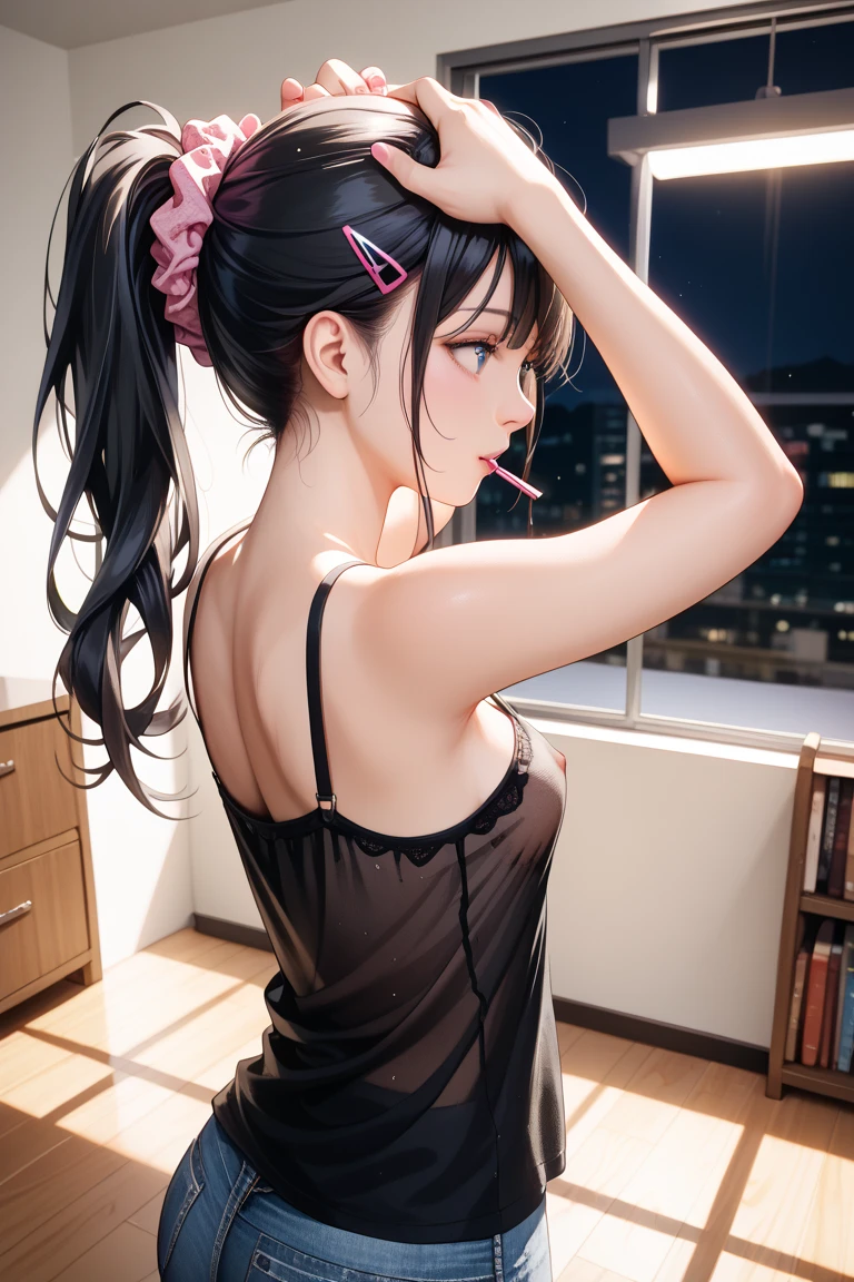 Absurd, Super detailedな,(In 8K:1.3),Masseter muscle area,(masterpiece:1.2)、(Highest quality)、4K、Super detailed、(Movement Structure:1.4)、(Shining Lights、Atmosphere lighting), High resolution, Best Quality、(One girl:1.4),Super detailedな,Bright colors、Treebreak Production Art、(Warm color light source:1.2),High-level image quality、Fine image quality、Intricate details,Volumetric Lighting,Realism BREAK、Profile、 Idol face、、Very beautiful face and eyes, Beautiful images、natural make up、big eyes、 (Baby Face:1.5)、(Big Tits)、(glossy skin :1.5)、(nice butt:1.2)、Plump thighs、 (back shot:1.3)、(Ass:1.5)、(leaning forward:1.5)、 (white background:1.5) 、(black hair、blunt bangs、straight hair:1.2), (Delicate and detailed,Pink、Good, panties:1.5)、 (shy)、