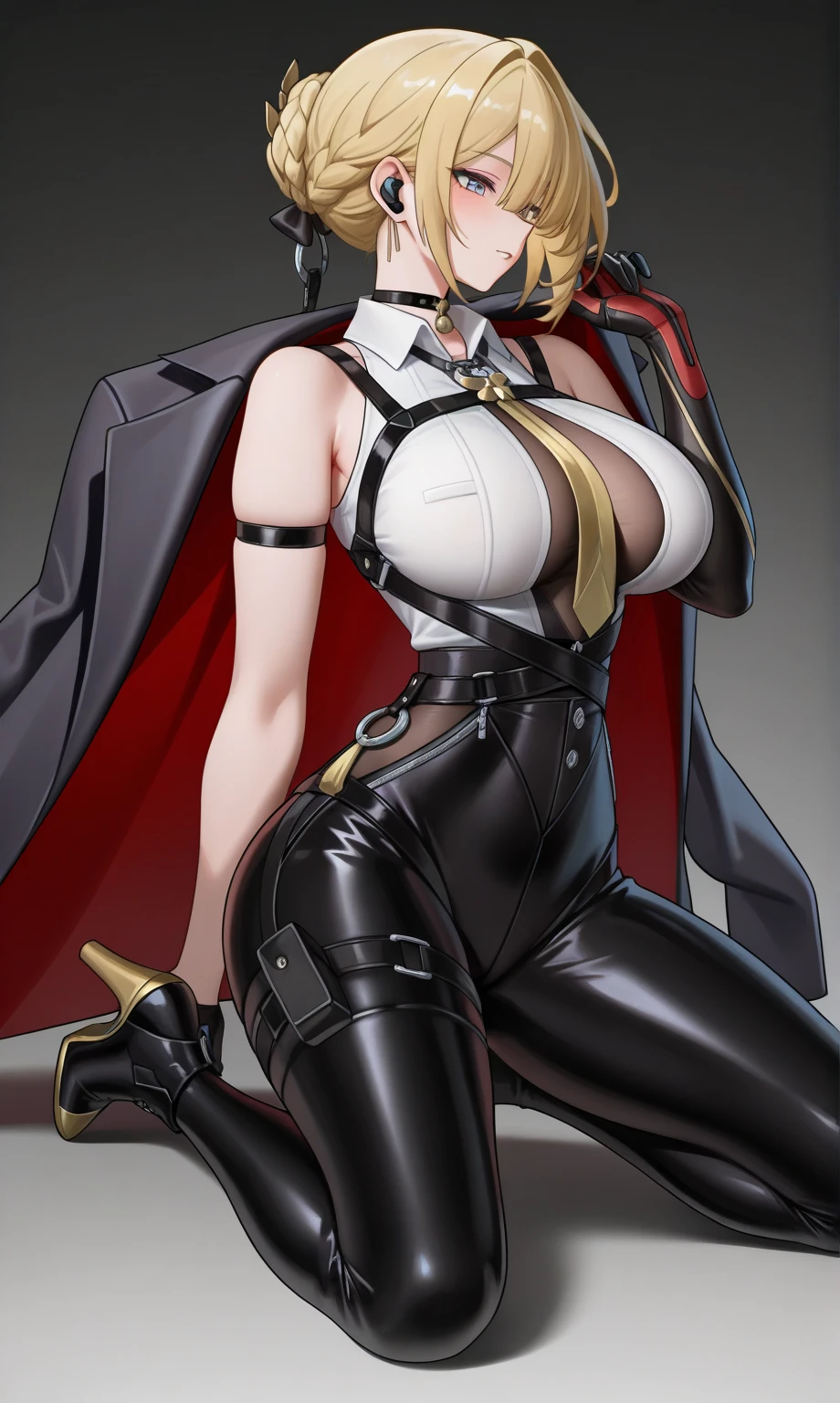 best qualtiy，GameCG，1girll，tmasterpiece，best qualtiy，8K，detailed skin textures，Detailed cloth texture，beautifull detailed face，Complicated details，the ultra-detailed，180cm tall，Large breasts，Audrey Hepburn，tightsuit，Straight hair，（full bodyesbian：1.2）