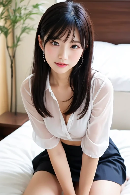 small udder、cleavage of the breast、Open shirt