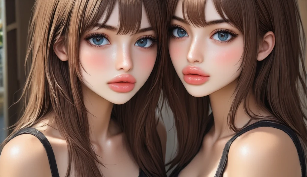 1girl, Beautiful Faces, (photo lifelike:1.4), (High detail skin:1.3), 8K UHD, DSLR, hig quality, A high-resolution, 8K、 honey、BEATCH、chest cleavage --auto