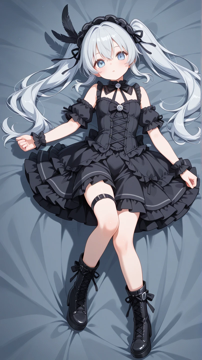 Lie flat on the bed,whole body,underwear,Scandalous clothing,Petite