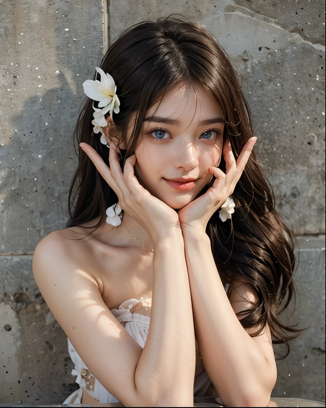 最high quality、high quality、Best image quality、8k、topless:1.6,Nipples are visible:1.6、Pleated skirt,最High resolution、High resolution、最high quality、masterpiece、RAW Photos、whole body写真、Detailed and realistic human body、Detailed and realistic skin、Realistic face in every detail、Detailed and realistic eyes、Detailed and realistic lips、Detailed and realistic teeth、Detailed and realistic ears、Detailed and realistic hair、Realistic reproduction of every detail、Realistic fingers in every detail、(Beautiful Hands、thumb1reference4)、Realistic feet down to the last detail、((Beautiful Japanese Women))、(Japanese Model)、((21 year old beautiful woman))、(Black Hair)、(Straight hair)、((whole body))、(Slim and perfect figure)、(whole body光沢肌、Fair skin)、Detailed and realistic human body、Detailed and realistic skin、Realistic face in every detail、Realistic fingers in every detail、Detailed realistic feet、Soft natural light、Japanese garden、A 360-degree view of the hydrangea fields、((Standing in the middle of a hydrangea field(A woman surrounded by hydrangeas on all sides))、Poses to make your thighs look beautiful