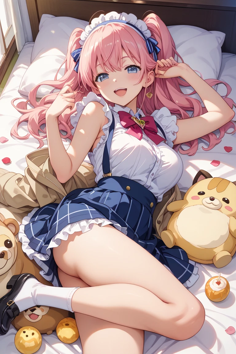 (masterpiece, best quality:1.2),illustration,8k,HD,1 girl,alone,animal_ears,Cat_ears,bow,long_hair,hair_bow,white_hair,Bangs,Moderate_breast,Black_bow,ribbon,direction,Double tail,animal_ear_fluff,Red_Eye,hair bow,navel,white thighhighs,sleeveless tops,sailor collar,mini skirt,arm ribbon,