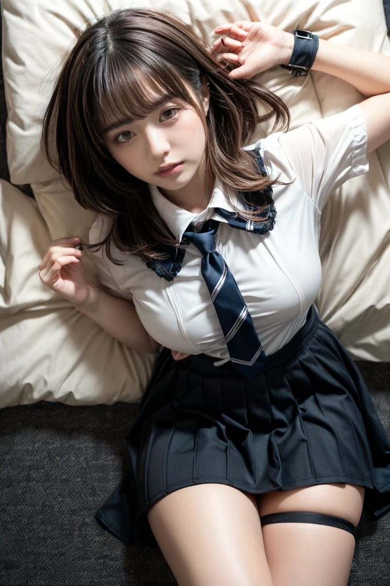 one girl, (a beauty girl, delicate girl:1.3), (12 years old:1.3),
break, (school uniform, serafuku:1.3),
break, Definition of Very Fine Particles, (Symmetrical eyes:1.3),
break, (Lush green park:1.3),
break, Small breasts, Brown eyes, Parted bangs, Brown Hair, girl,
break, (Eye and facial details:1.0),
break, (masterpiece, highest quality, Very detailed, Detailed face, 8k)、Completely naked、On the bed、Shy 16-year-old、White nude、White socks、White panties、Bedroom at night、First experience、Losing virginity、Undressed panties、Crying face、First experience、Childish、Too young、Small breasts、Slender limbs