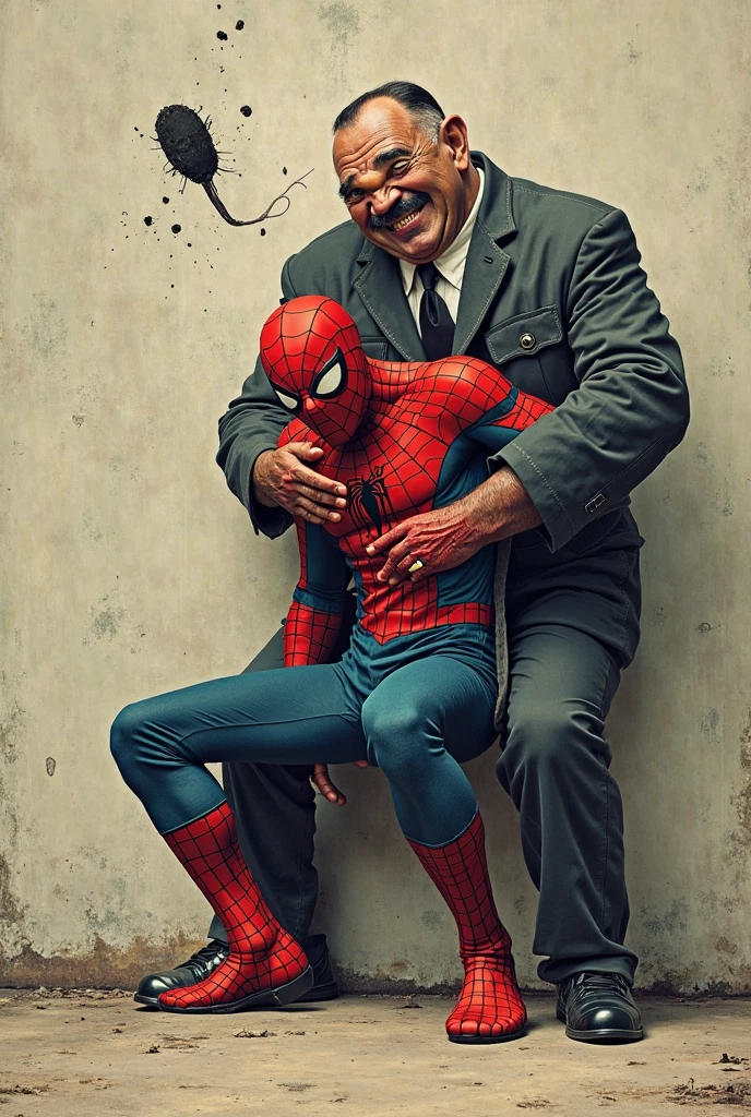 spider-man holding a poster saying i heart kamm