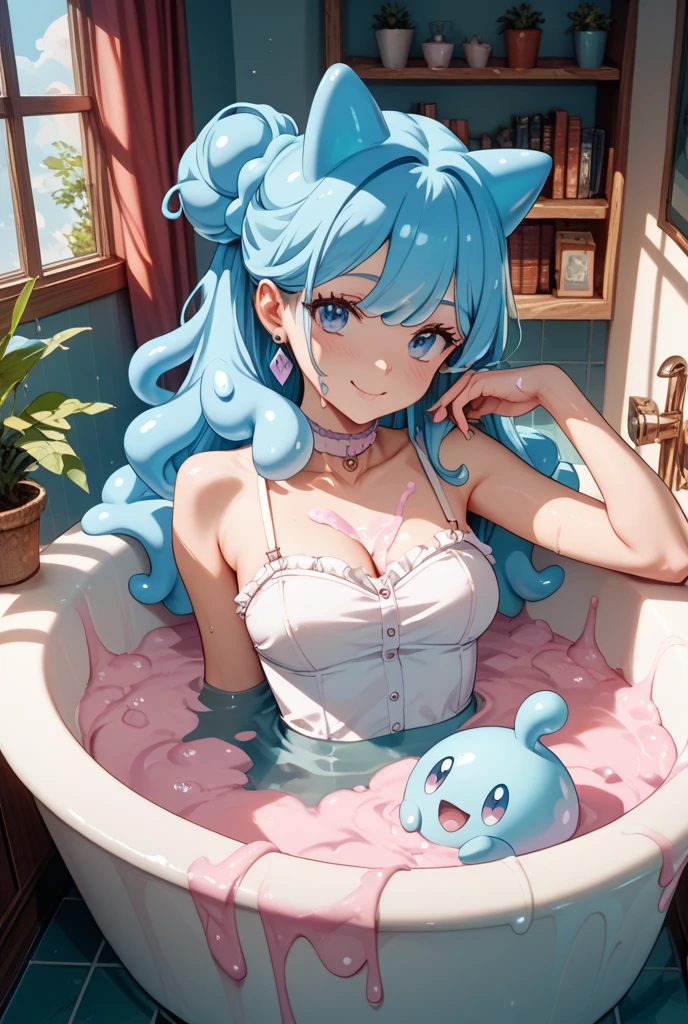 (((Best Quality, 8K, 32K, masterpiece, 1.2)))),{{solo}},nsfw,{{{Artist: Torino Aqua's style}}}, ((perfect beautiful face:1.2)), in glass bathroom,((Taking bath in bathtub:1.3)), intercourse with man, having sex at reverse suspended position in bathtub, ((A man is inserting penis into her pussy:1.1)),embarrassed, from front view,