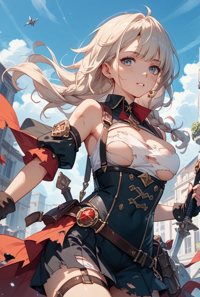 (best quality, masterpiece, RAW photo,ultra-detailed:1.2), <lyco:GoodHands-beta2:1.0>,1girl, looking at viewer, smile,
<lyco:aliza-nvwls-v1-final:0.8>aliza, red eyes,large breasts, from below,
hair bow, headpiece, horns, ponytail, red dress, detached collar, thigh boots