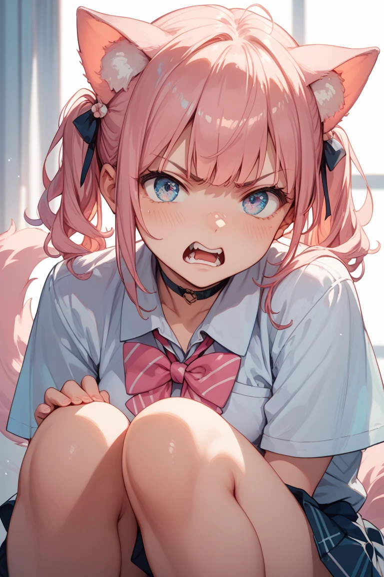Girls with pink hair, long double-tailed hairstyle, ((small pink bushy eyebrows)), wearing lolita clothing, marked vagina, lolicon (Zankuro) drawing style by zankuro artist, Zancro style, image uploaded to R34, taciturn face , drawing in a notebook while they penetrate her from behind, ((male pov, 1 male grabbing her pussy lips))